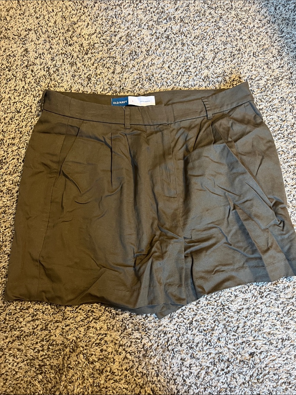 Old Navy Olive Green Tailored Pleat Front Shorts